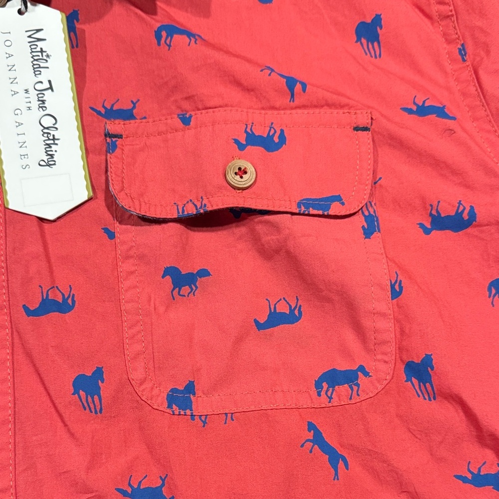 Matilda Jane Red and Blue Patterned Men's Shirt - Picture 4 of 4